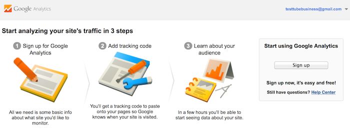 google analytics sign up