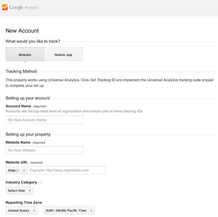 google analytics sign up