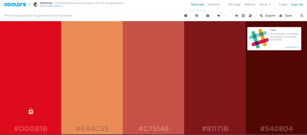 colour schemes developer rocket Website Colour Scheme