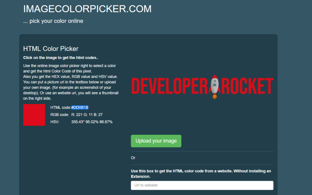 image picker developer rocket Website Colour Scheme