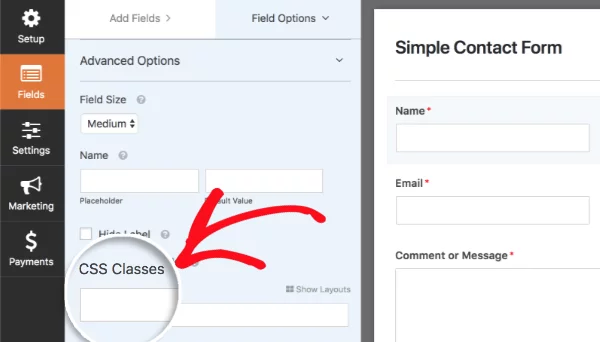 css classes wp forms 