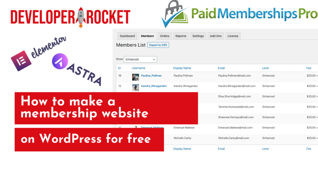 how to make a membership websites for free