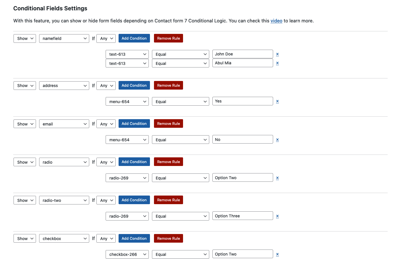How to add conditional fields using contact form 7 - Developer Rocket