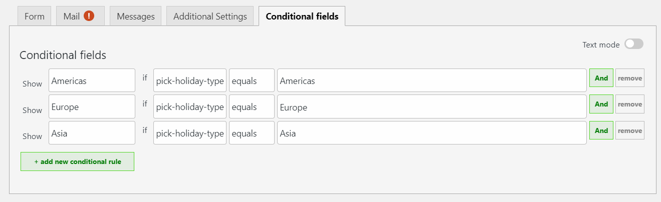 conditional fields for contact form 7
