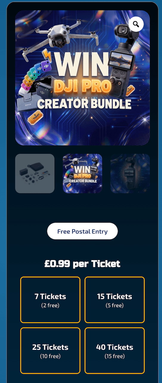 mobile optimised competition site