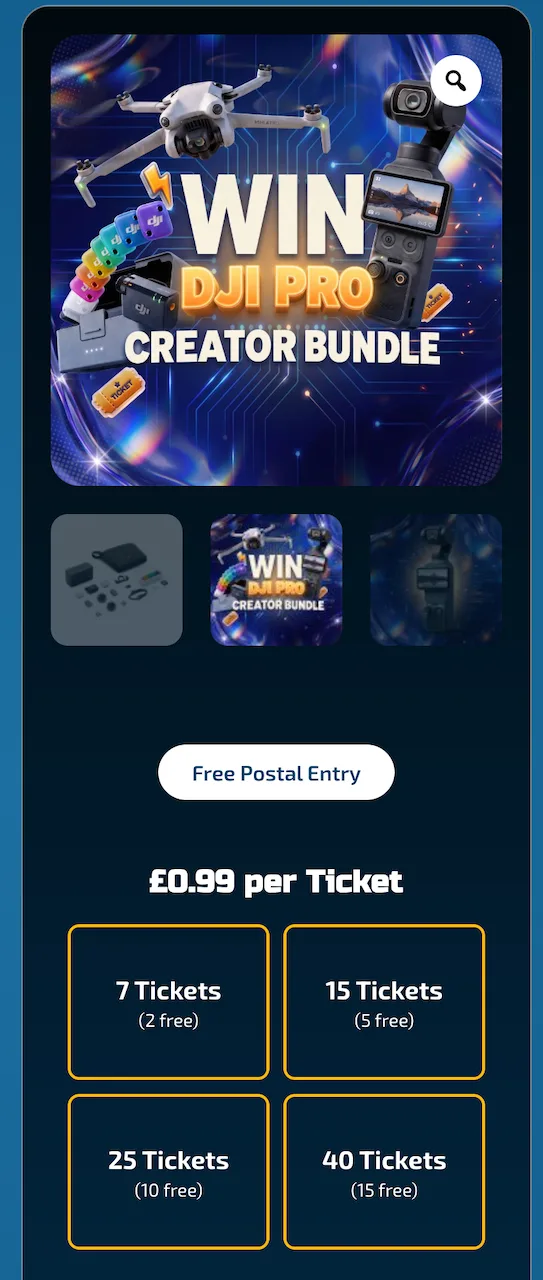mobile optimised competition site