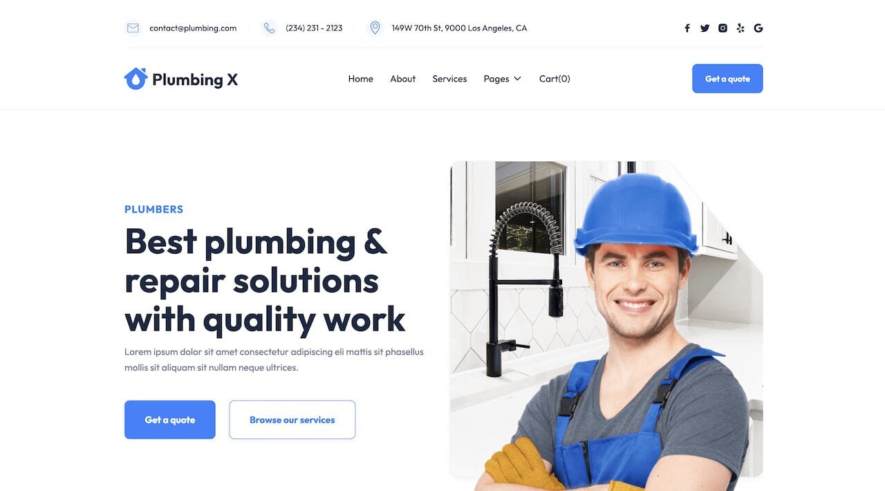 plumber website design