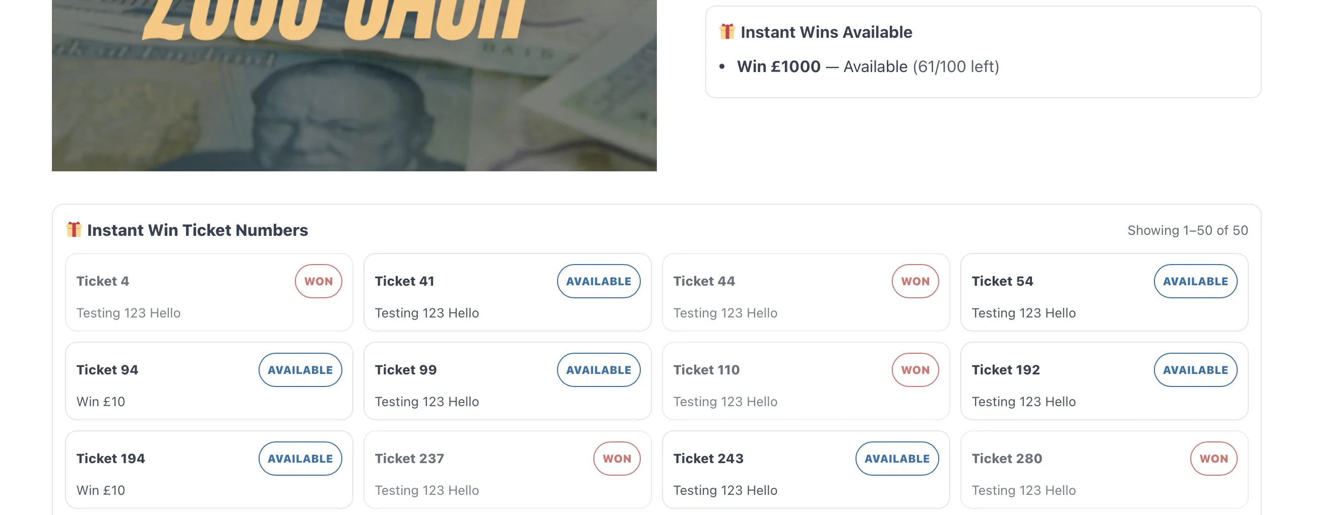 test competition site instant wins
