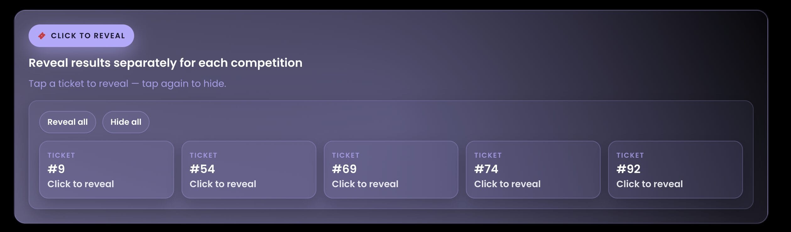 click to reveal on thank you page