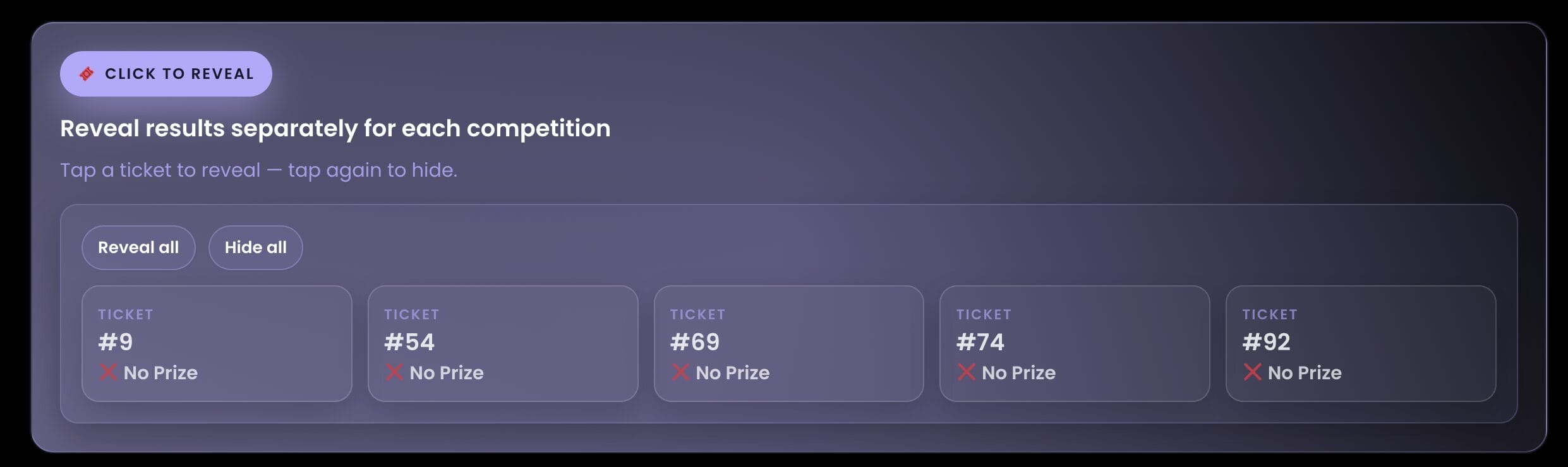 competition site click to reveal after clicked