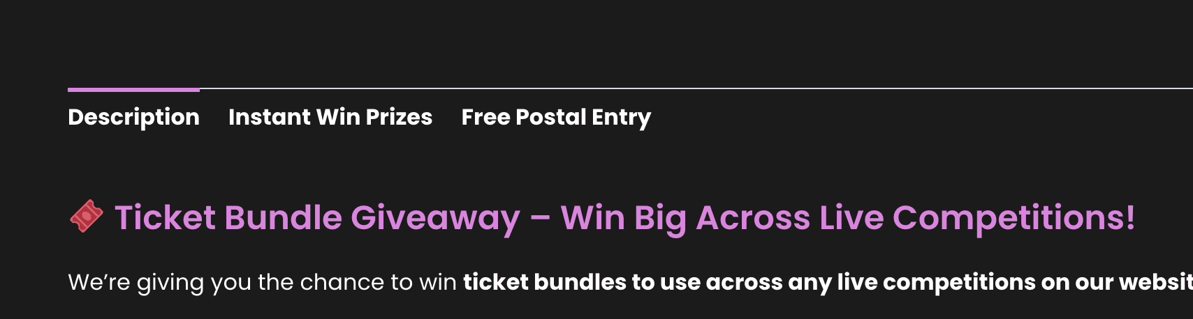 showing free postal entry