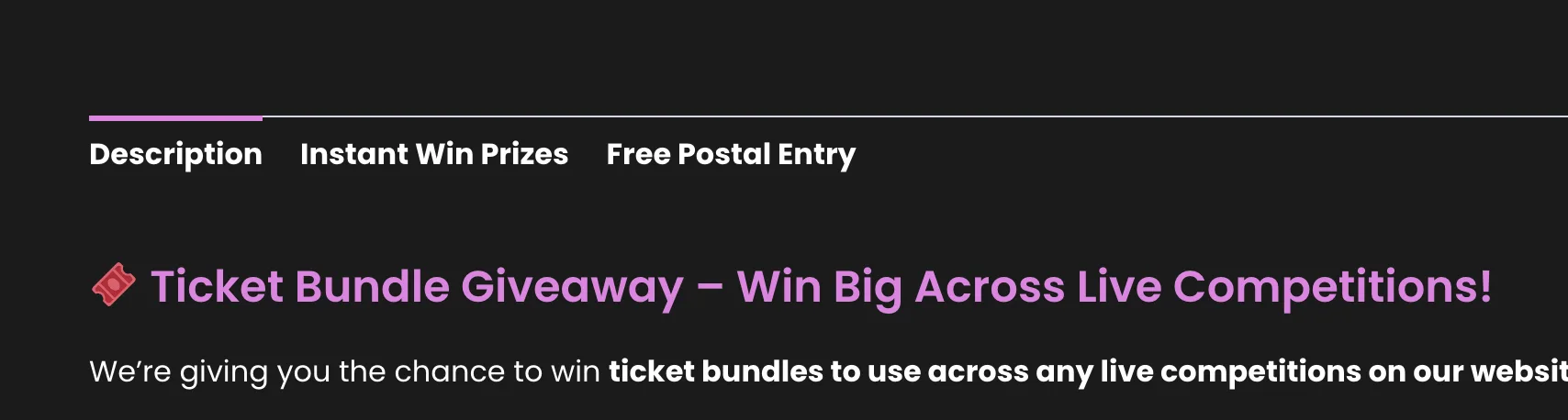 showing free postal entry