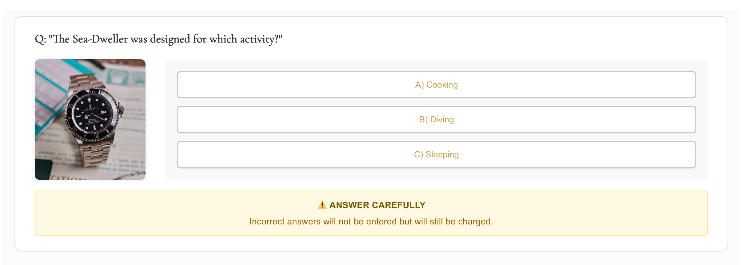 example of a skill based question on a competition site