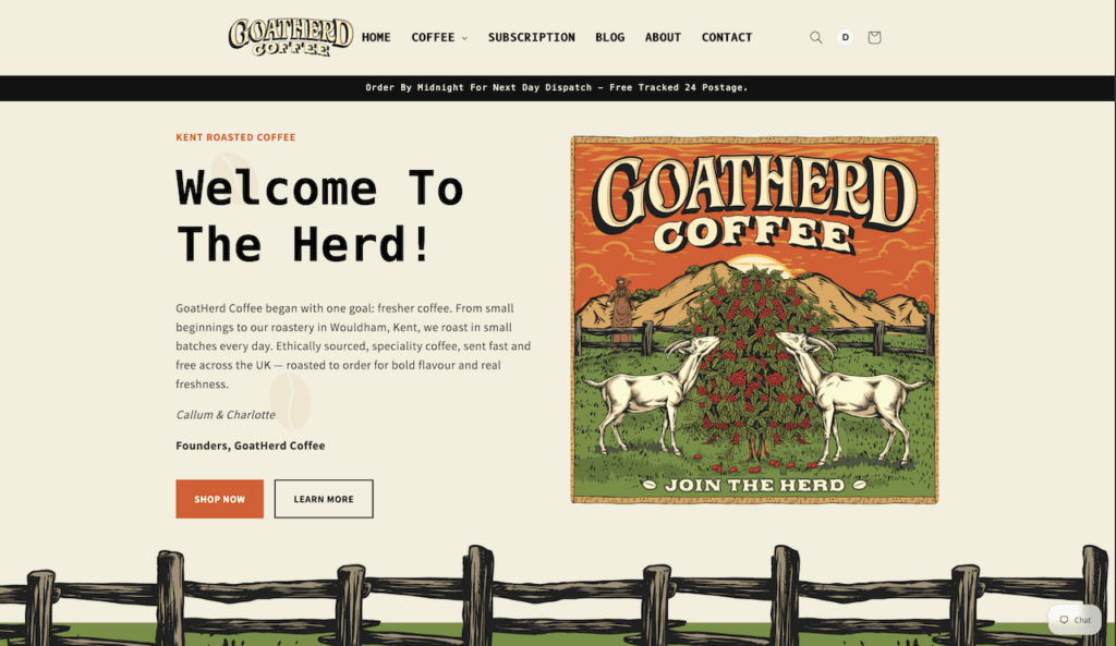 goatherd coffee shopify