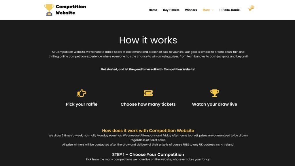 competition website How it works page